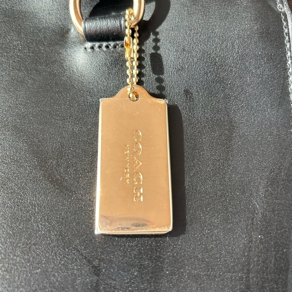 Coach Two Tone Leather and Signature Print Large Satchel - Picture 6 of 10